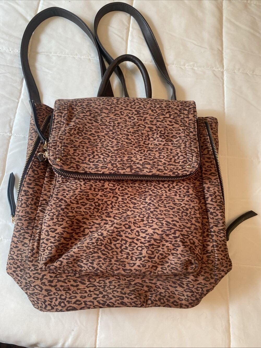 Violet Ray Leopard Print Backpack